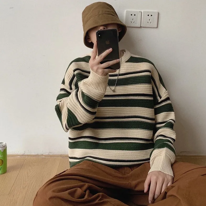 [Korean Style] Dibby High-Quality Striped Sweater