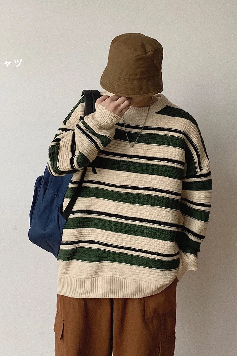 [Korean Style] Dibby High-Quality Striped Sweater