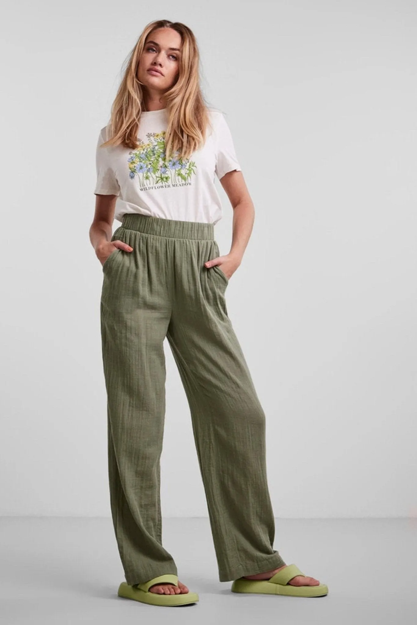 Lelou highwaist pants - Sea Spray