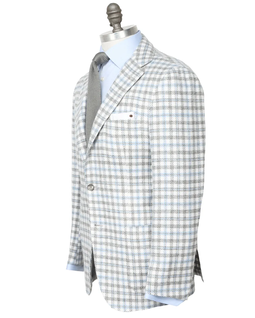 Light Blue and Grey Check Sportcoat