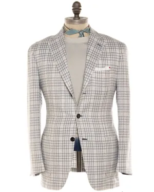 Light Blue and Ivory Houndstooth Sportcoat