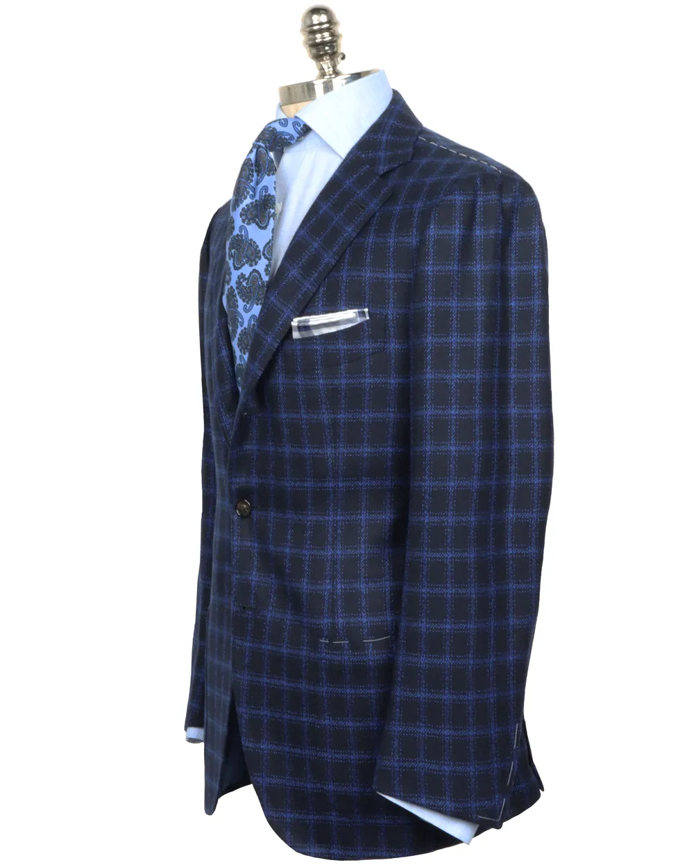 Light Blue and Navy Grid Sportcoat