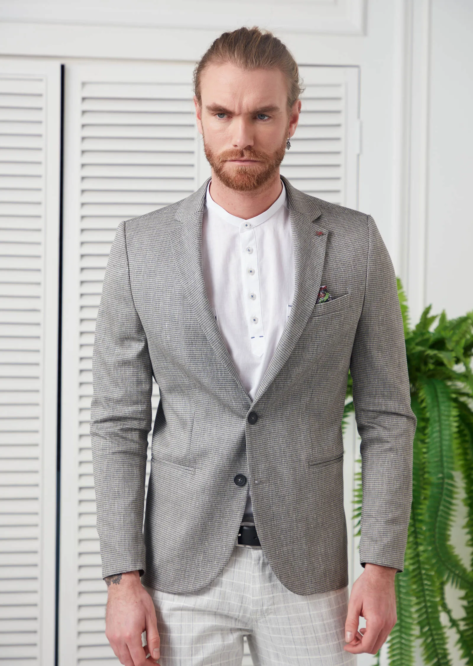 Light Gray Linen Blazer