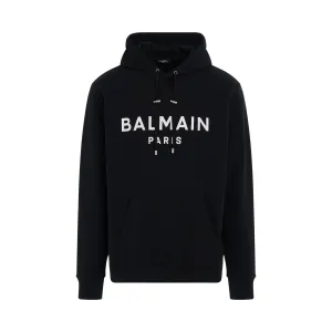 Logo Printed Hoodie in Black/White