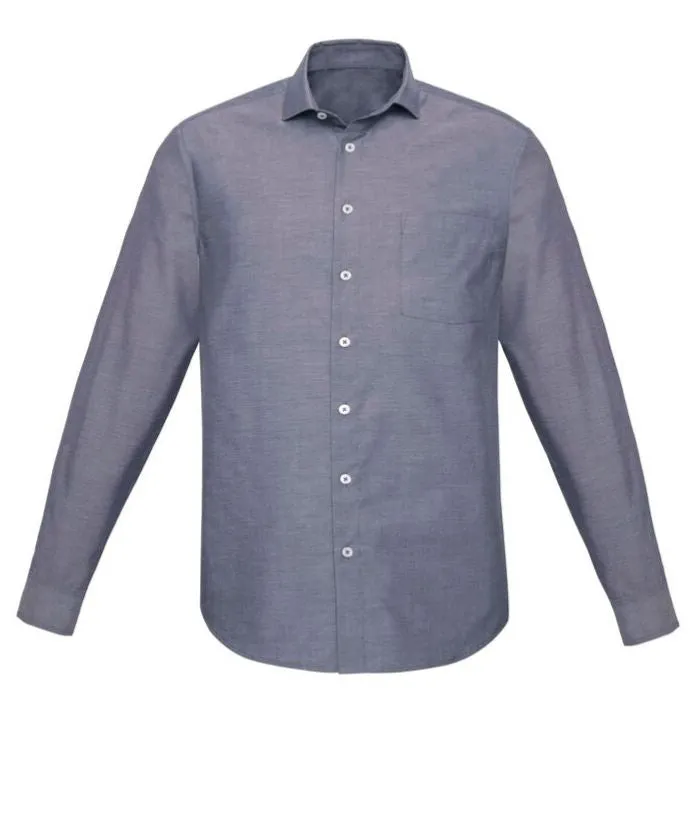 Mens Charlie Classic Fit, Long Sleeve Chambray Shirt