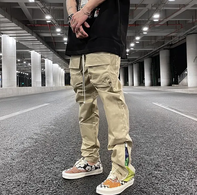 Modern Streetwear Patchwork Cargo Pants