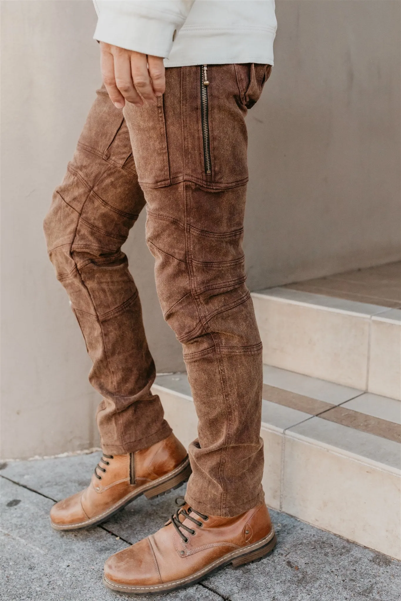 Moto Maxx Pants - Brown - Stretch Canvas