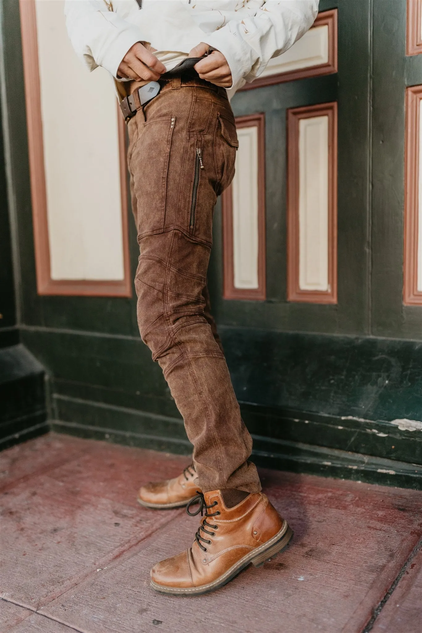 Moto Maxx Pants - Brown - Stretch Canvas