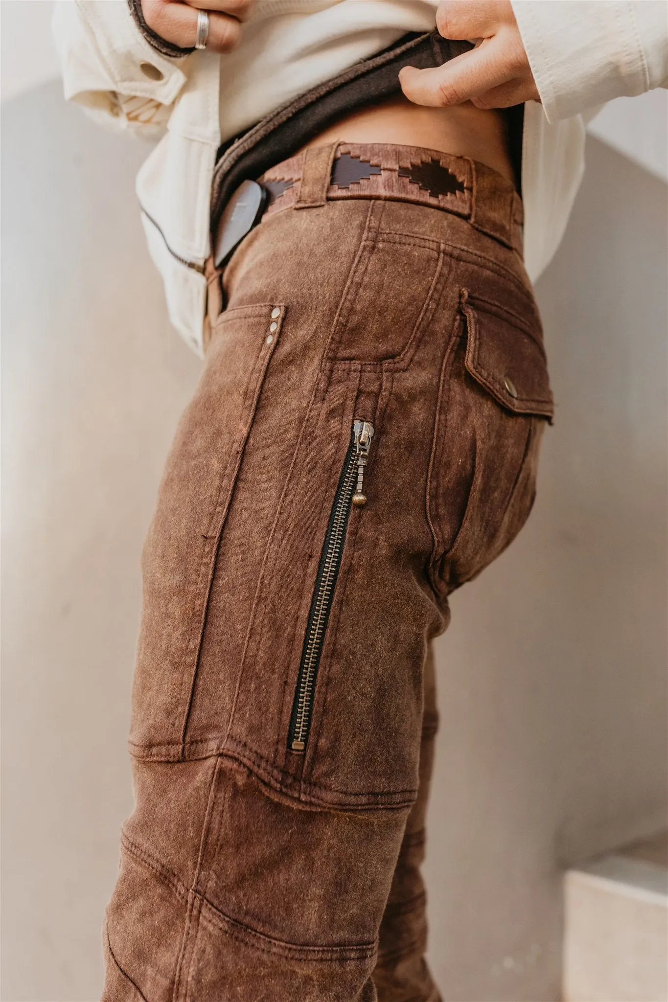 Moto Maxx Pants - Brown - Stretch Canvas