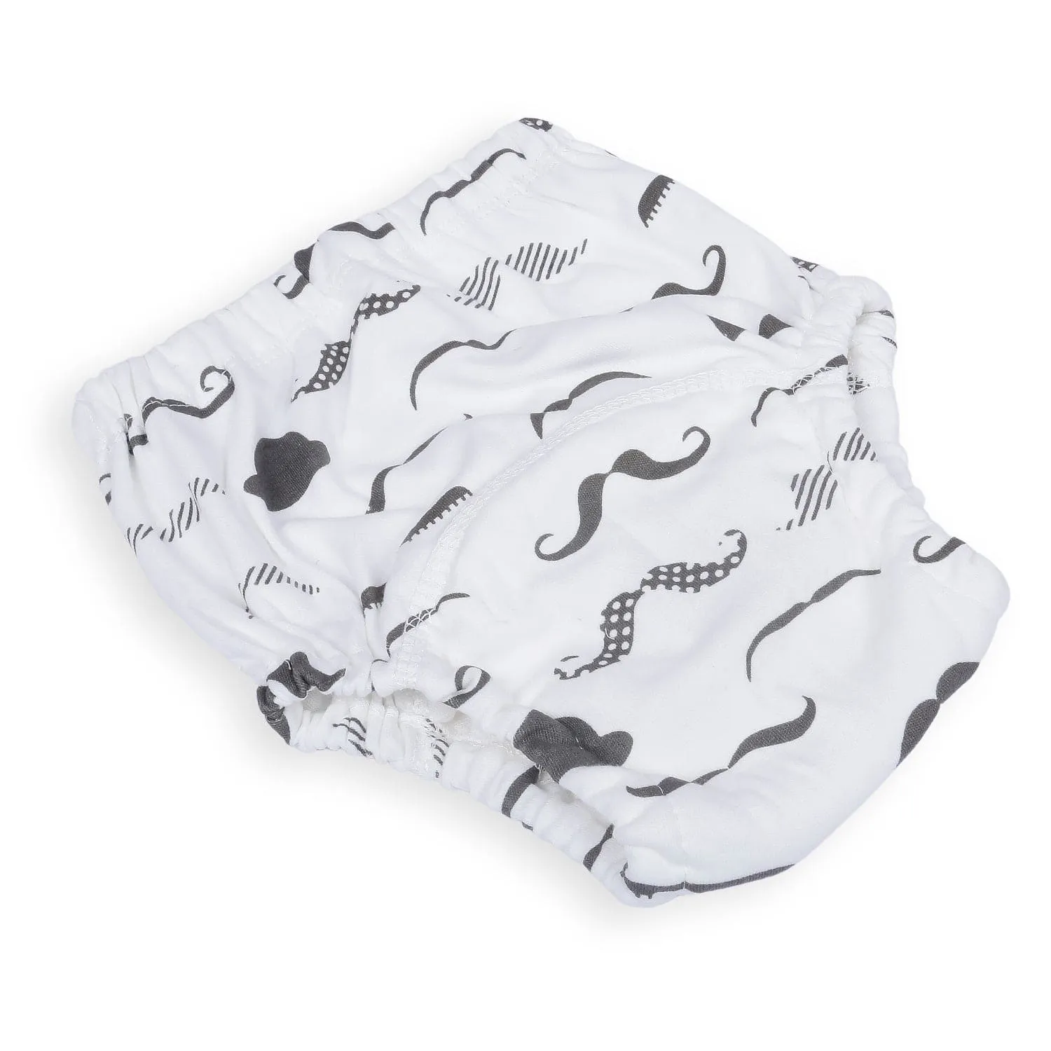 Moustache Reusable Cloth Training Pants Clothing Accessory Diaper Panty - Multicolour