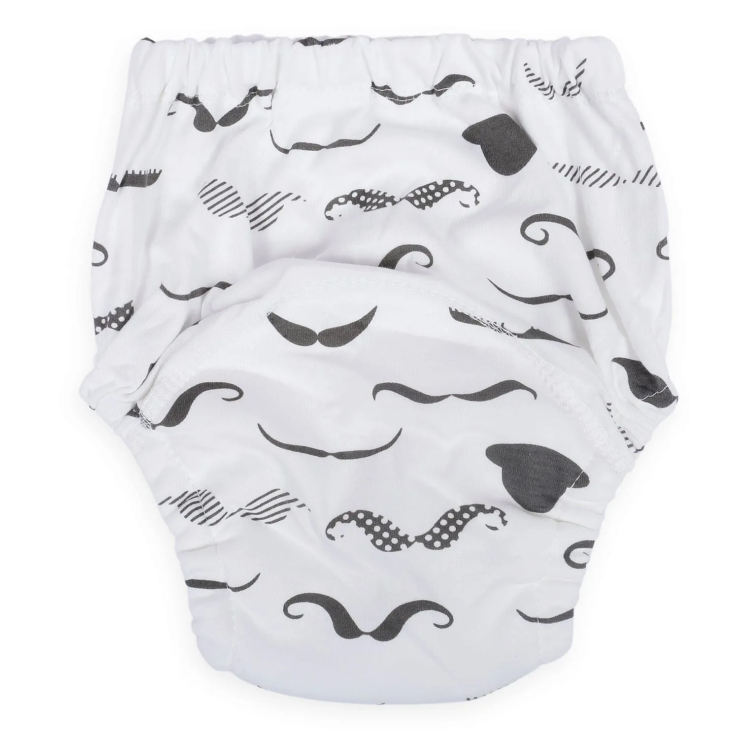 Moustache Reusable Cloth Training Pants Clothing Accessory Diaper Panty - Multicolour