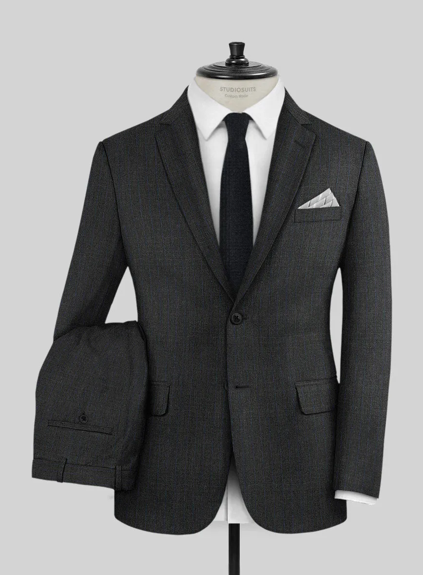 Napolean Abelino Stripe Gray Wool Suit