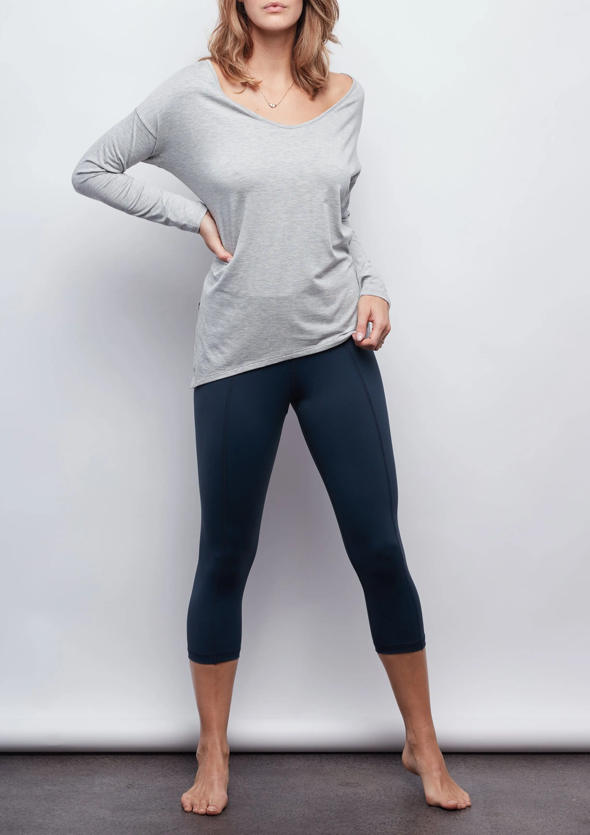 Navy Contour Crop Legging