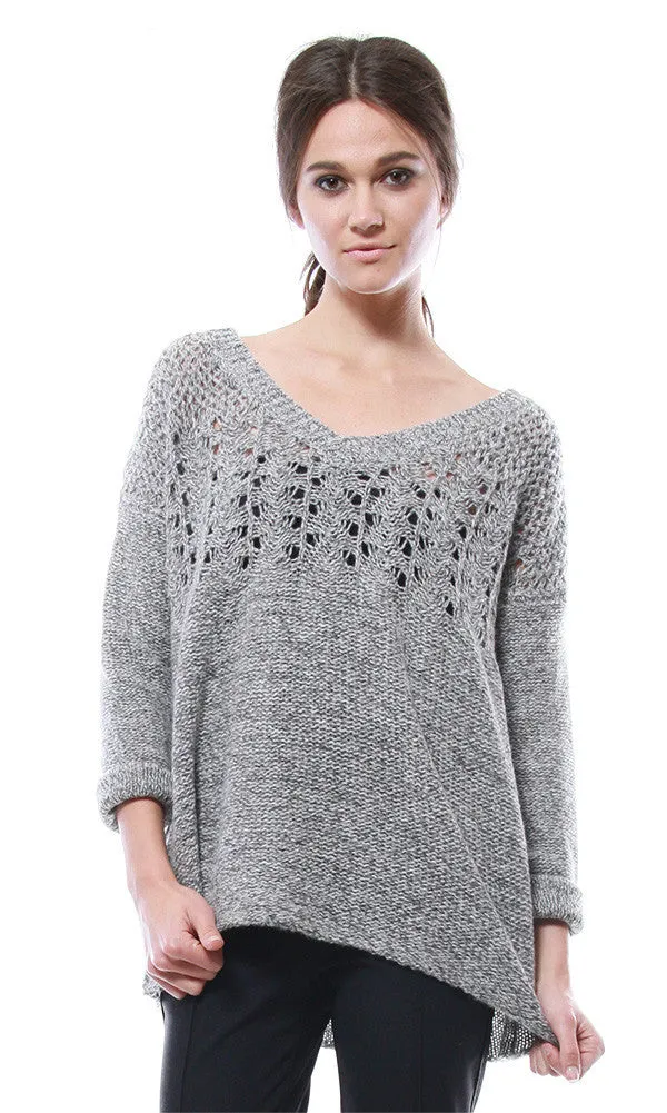 OMBRE STITCH V NECK SWEATER