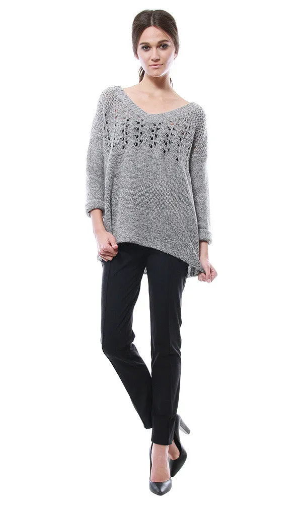 OMBRE STITCH V NECK SWEATER