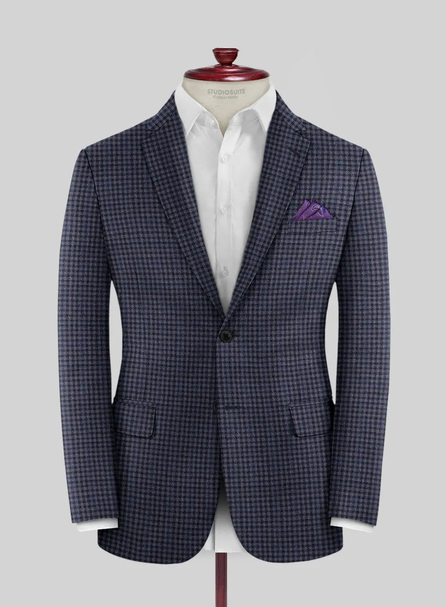 Reda Baez Blue Checks Wool Suit