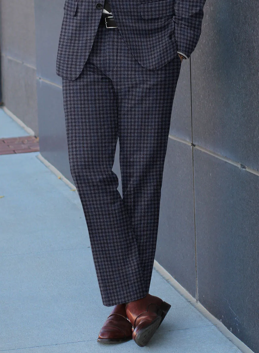 Reda Baez Blue Checks Wool Suit