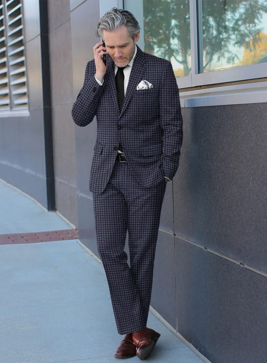 Reda Baez Blue Checks Wool Suit