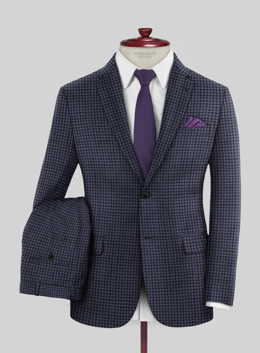 Reda Baez Blue Checks Wool Suit