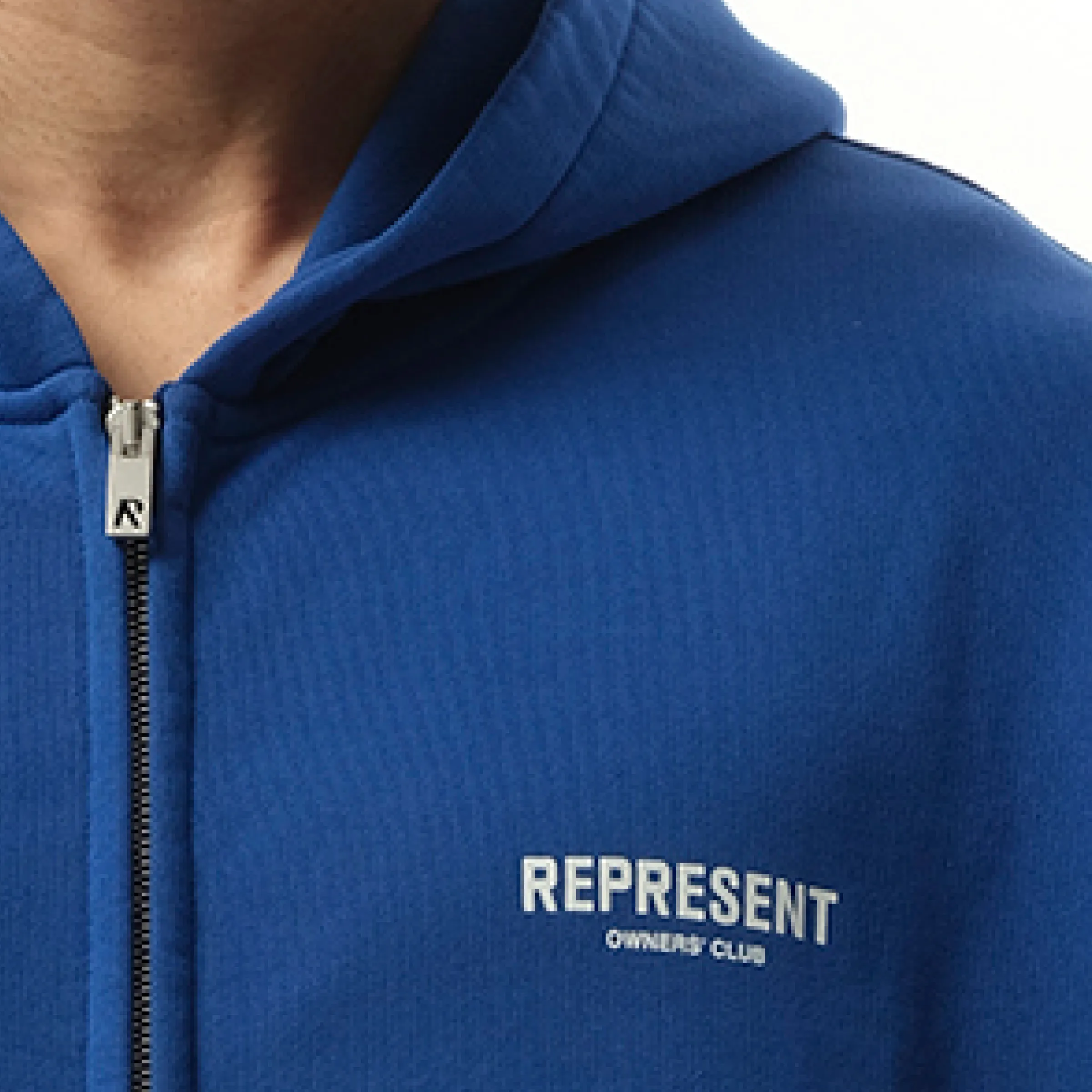 Represent Owners Club Zip Hoodie in Cobalt