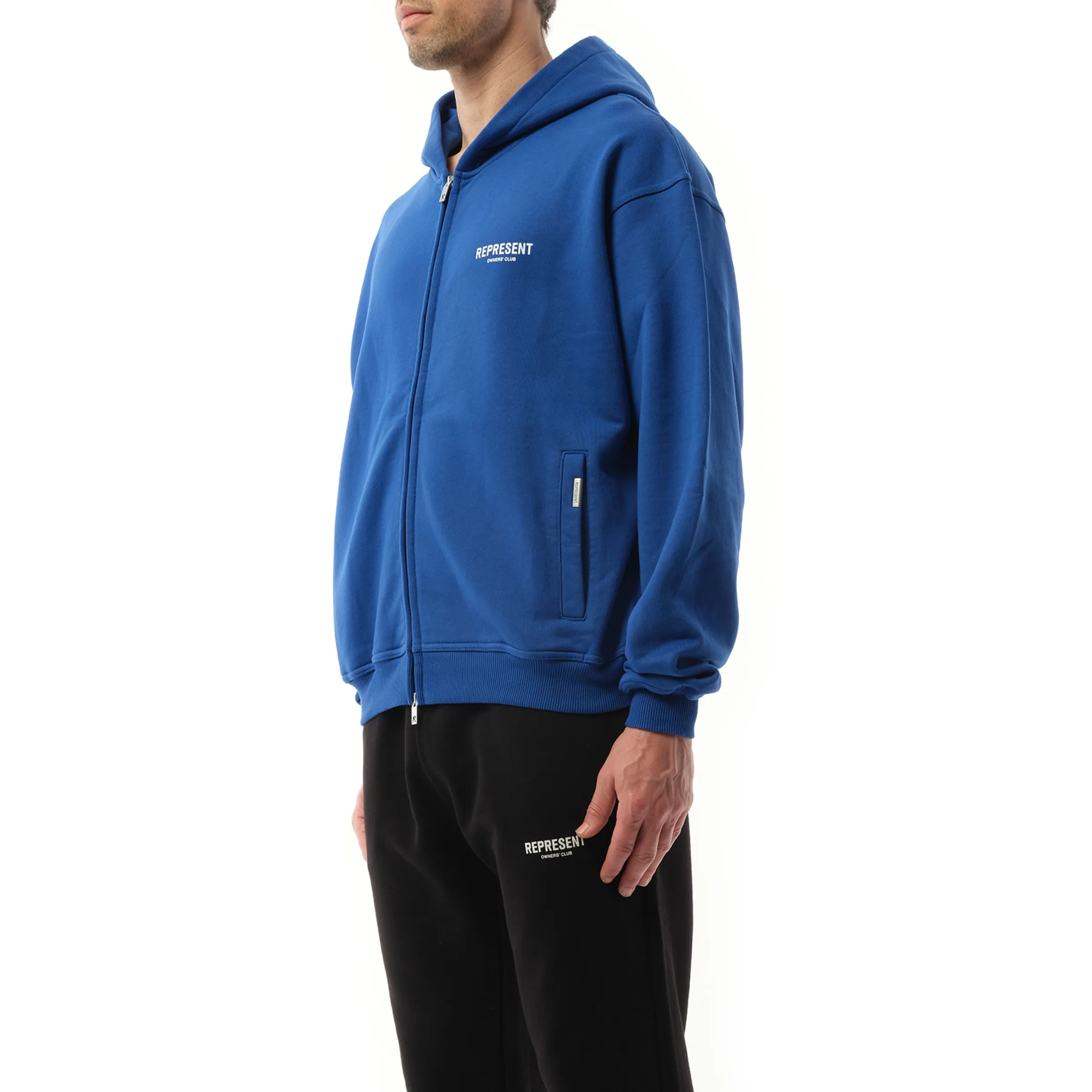 Represent Owners Club Zip Hoodie in Cobalt