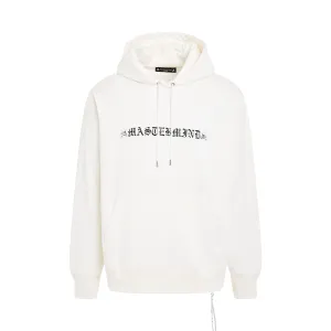 Rubbed Logo Hoodie in White