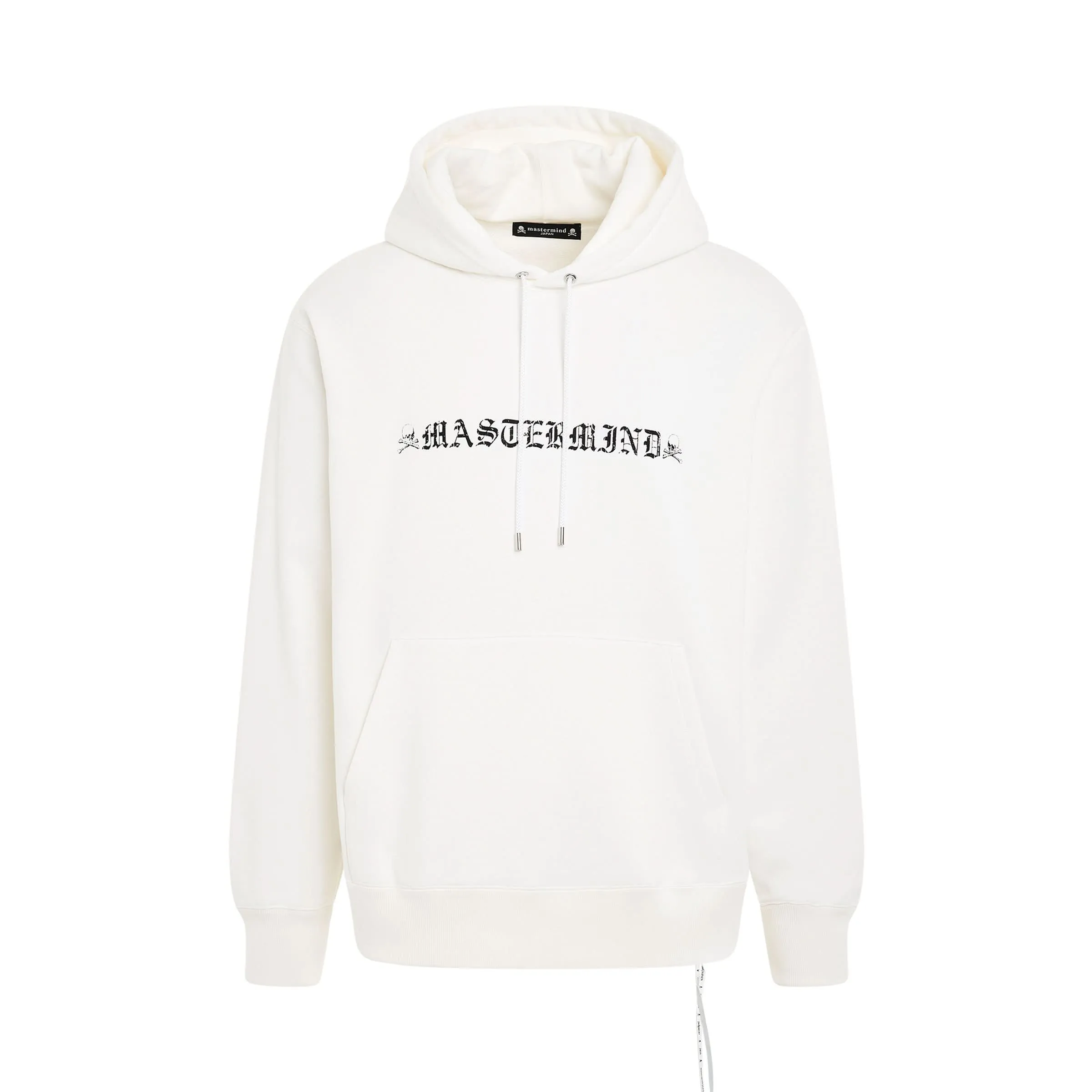 Rubbed Logo Hoodie in White