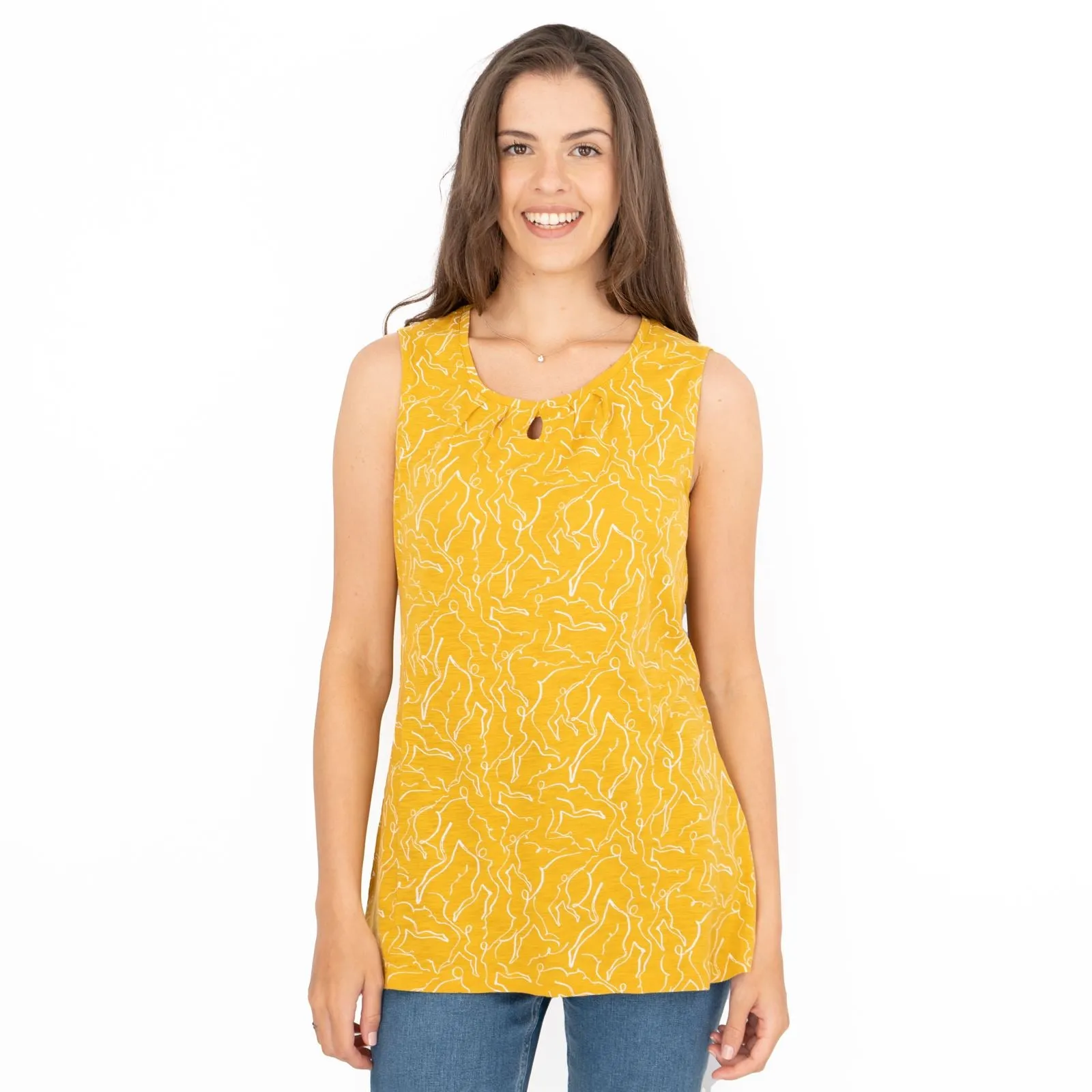 Seasalt Bright Beach Yellow Summer Vests Sleeveless Cotton Tops