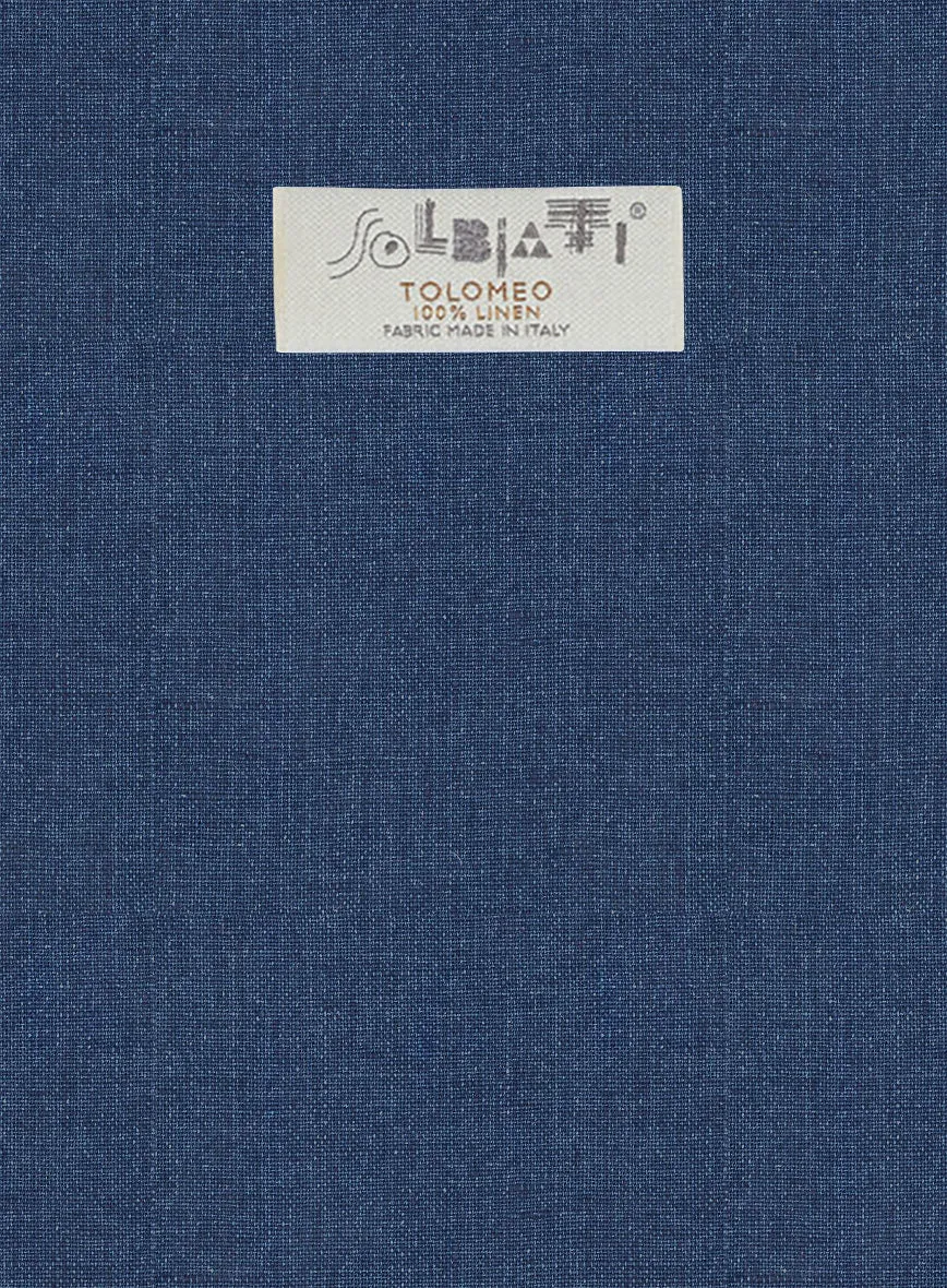 Solbiati Denim Dark Blue Linen Suit