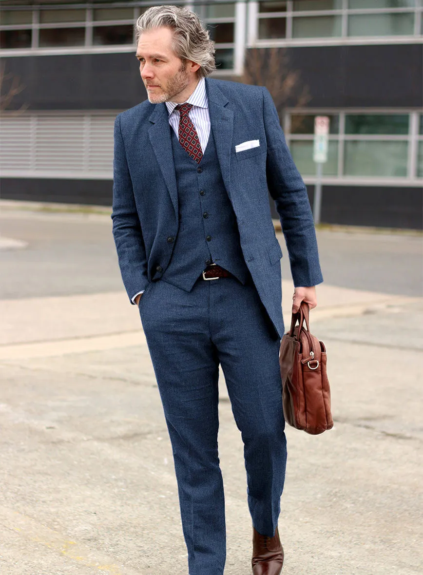 Solbiati Denim Dark Blue Linen Suit