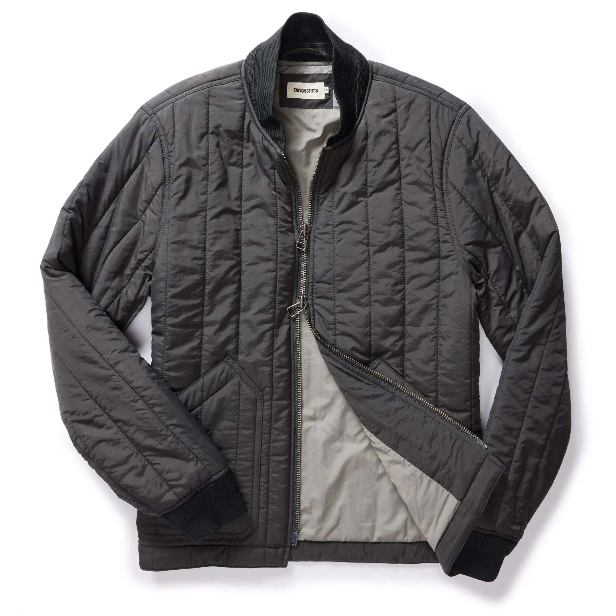 The Able Jacket in Faded Black Quilted Nylon