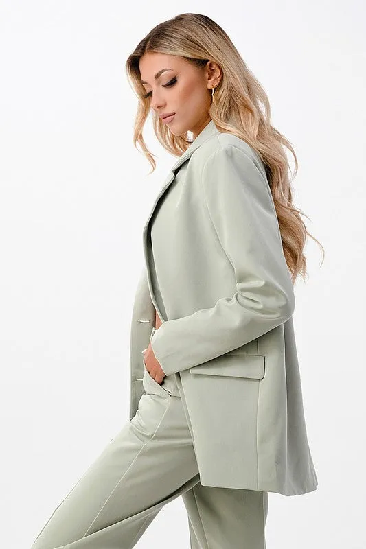 THE BOYFRIEND BLAZER LIGHT SAGE