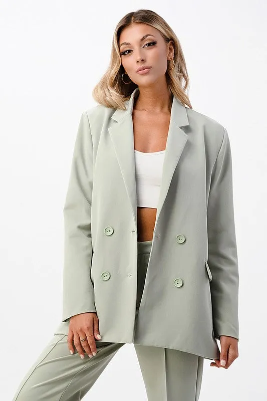 THE BOYFRIEND BLAZER LIGHT SAGE