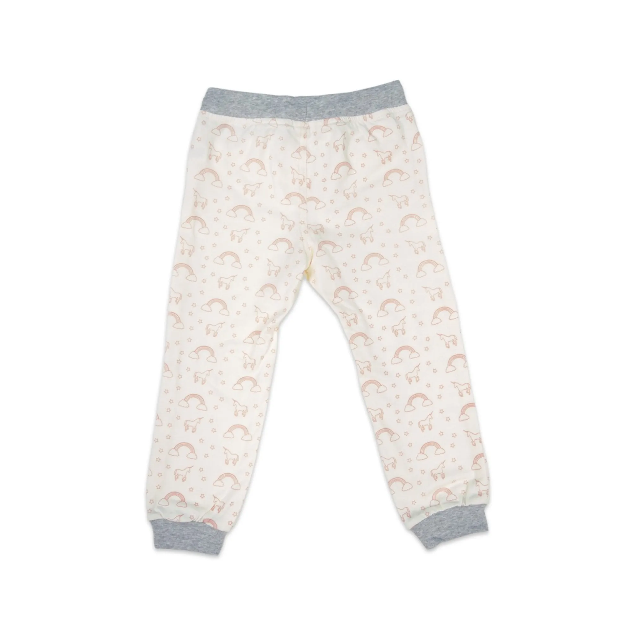 Unicorns & Rainbows Print Cotton Pant Cream