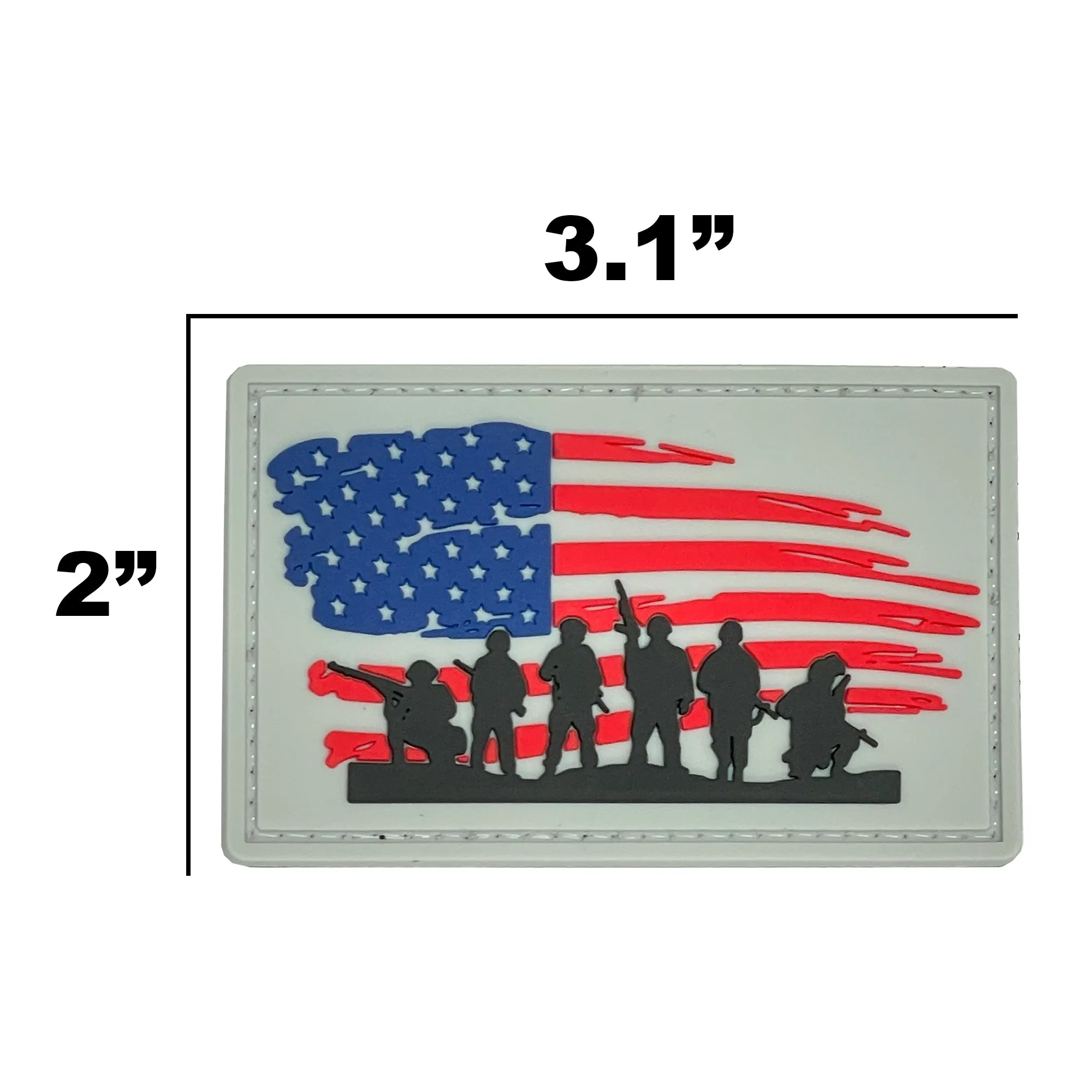 US Flag Worn w/ Soldiers Patch Full Color