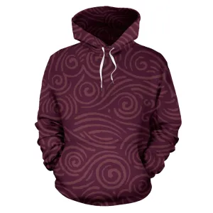 Waves and Spirals - Red | Hoodie | Mandalazed