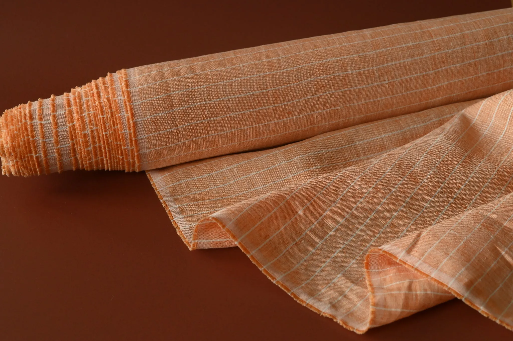 What A Stripy Load of Beauty ( Orange and White) - Linen